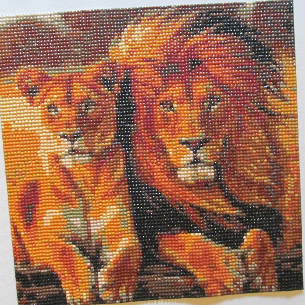 Finished Diamond Art Picture of Loins #10712025